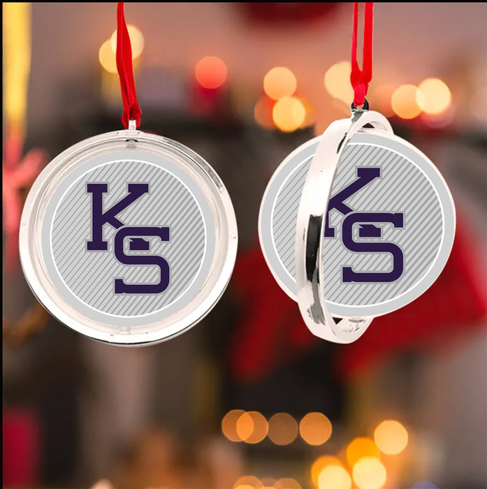Kansas State University Christmas Reversible Flat Round Ornament