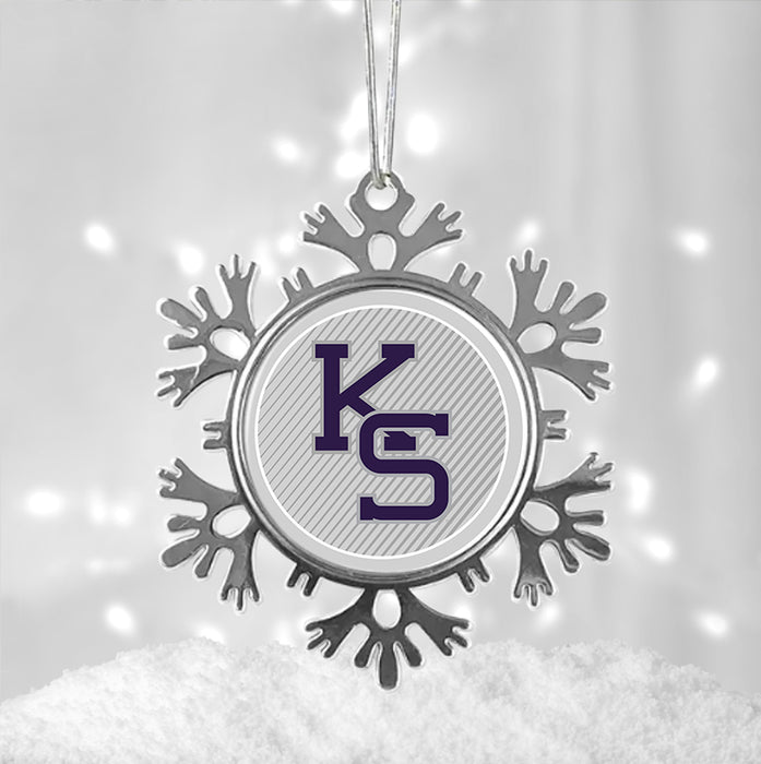 Kansas State University Christmas Ornament - Snowflake Metal
