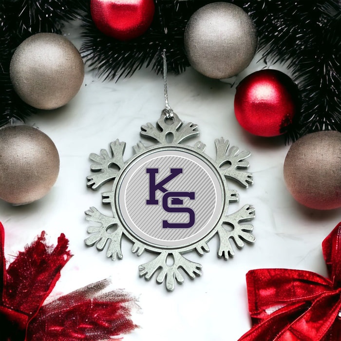 Kansas State University Christmas Ornament - Snowflake Metal