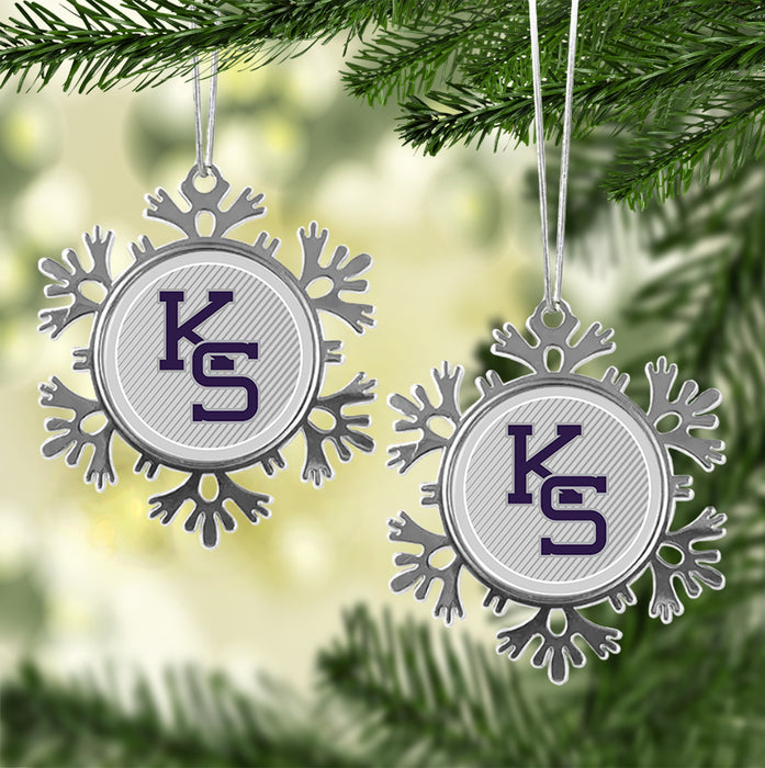 Kansas State University Christmas Ornament - Snowflake Metal