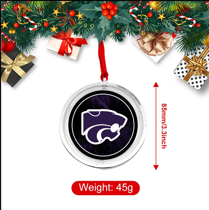 Kansas State University Christmas Reversible Flat Round Ornament