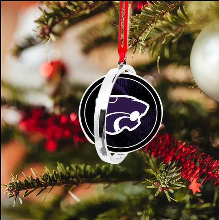 Kansas State University Christmas Reversible Flat Round Ornament