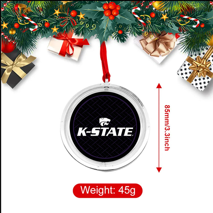 Kansas State University Christmas Reversible Flat Round Ornament