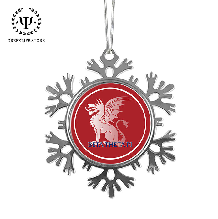 Beta Theta Pi Christmas Ornament - Snowflake Metal