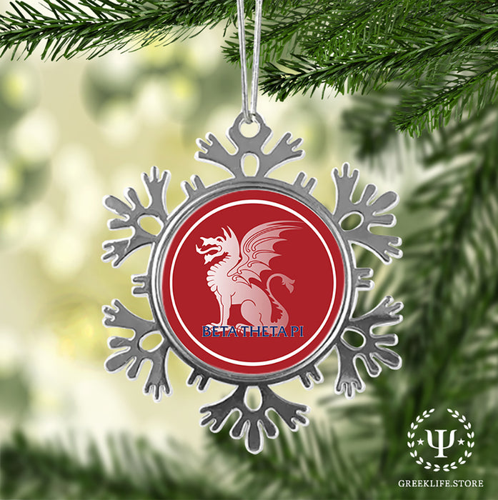 Beta Theta Pi Christmas Ornament - Snowflake Metal