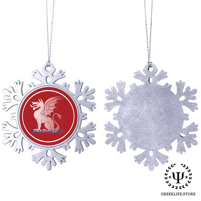 Beta Theta Pi Christmas Ornament - Snowflake Metal