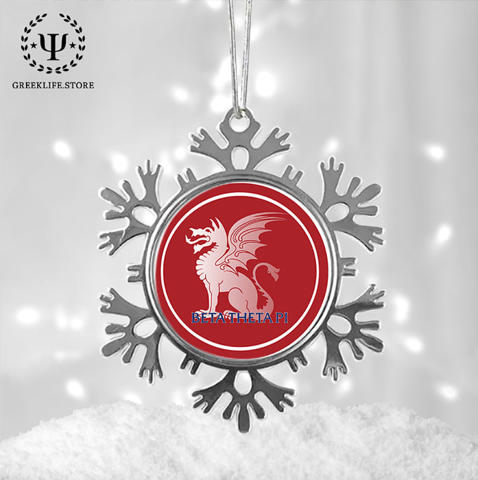 Beta Theta Pi Christmas Ornament - Snowflake Metal