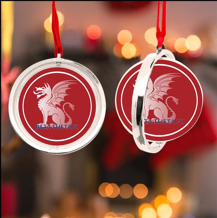 Beta Theta Pi Christmas Reversible Flat Round Ornament