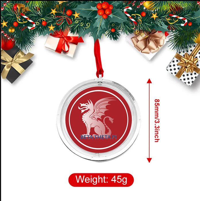 Beta Theta Pi Christmas Reversible Flat Round Ornament