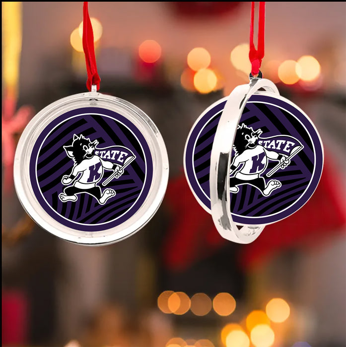Kansas State University Christmas Reversible Flat Round Ornament