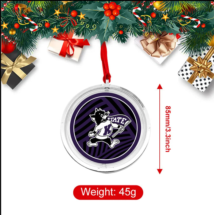 Kansas State University Christmas Reversible Flat Round Ornament