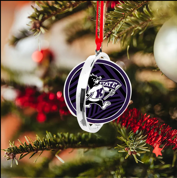 Kansas State University Christmas Reversible Flat Round Ornament