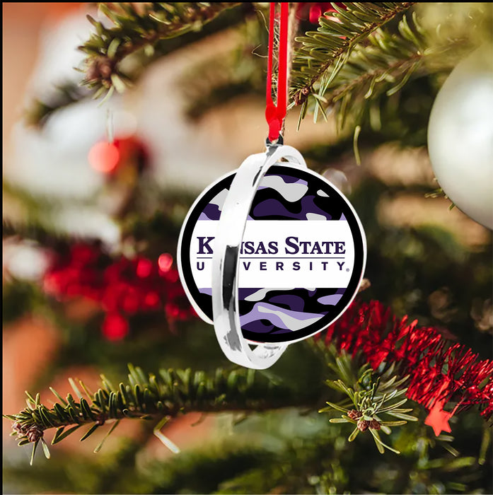 Kansas State University Christmas Reversible Flat Round Ornament