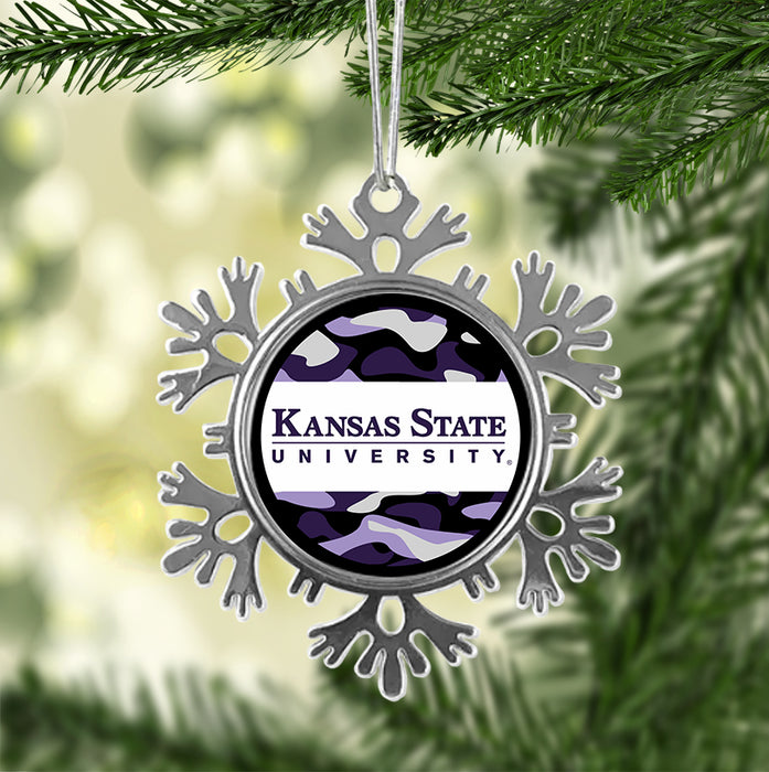 Kansas State University Christmas Ornament - Snowflake Metal