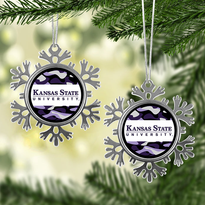 Kansas State University Christmas Ornament - Snowflake Metal