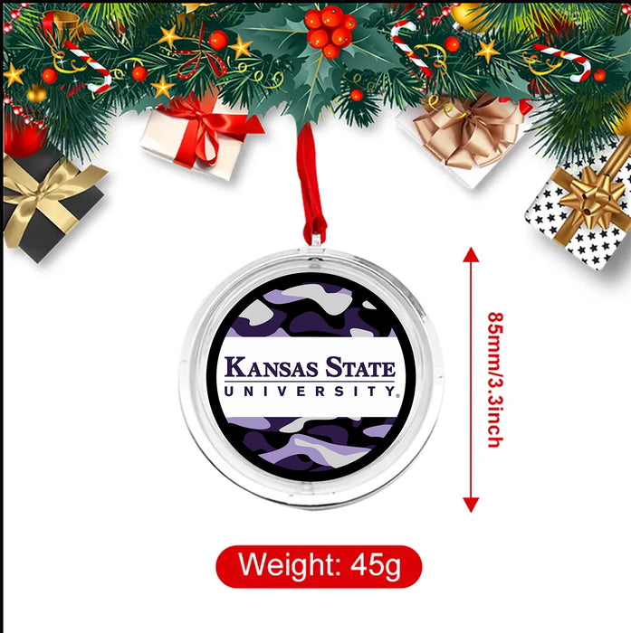 Kansas State University Christmas Reversible Flat Round Ornament