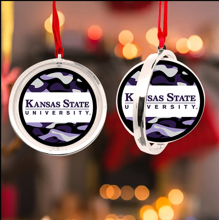 Kansas State University Christmas Reversible Flat Round Ornament