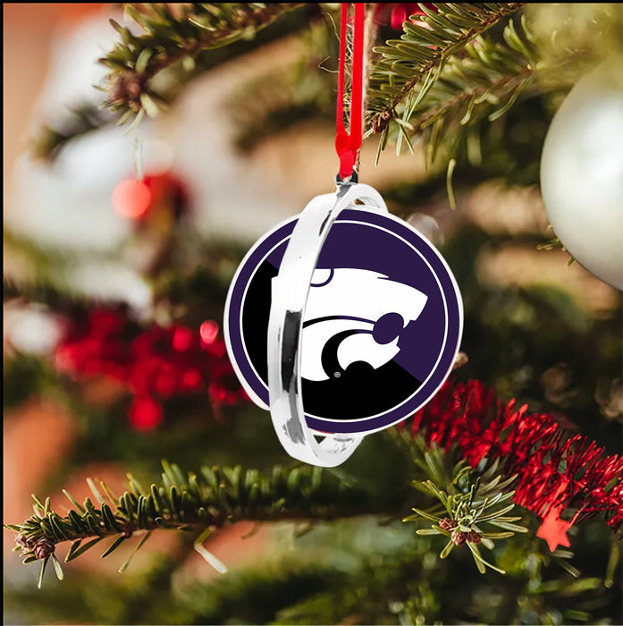 Kansas State University Christmas Reversible Flat Round Ornament