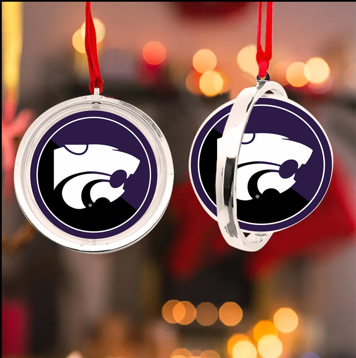 Kansas State University Christmas Reversible Flat Round Ornament