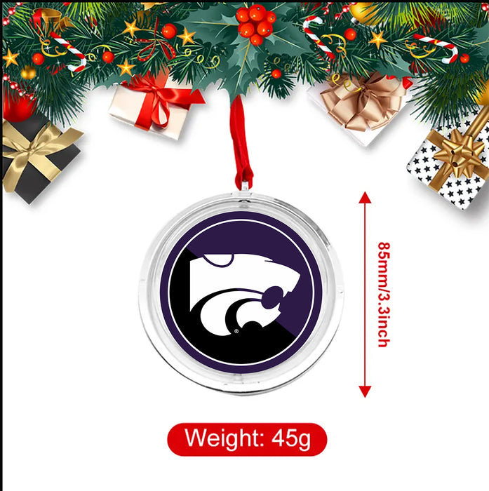 Kansas State University Christmas Reversible Flat Round Ornament