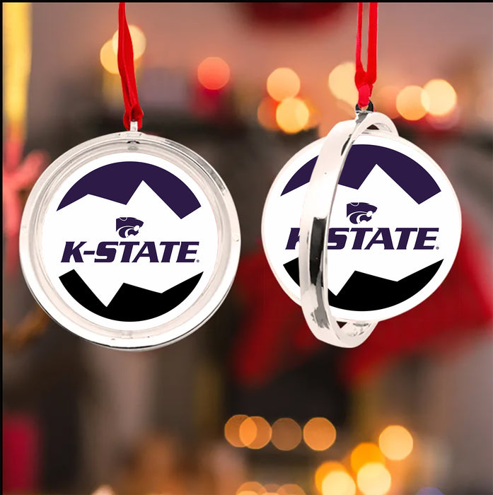 Kansas State University Christmas Reversible Flat Round Ornament