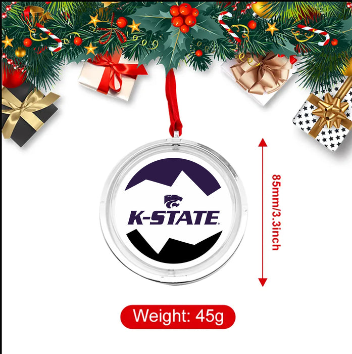 Kansas State University Christmas Reversible Flat Round Ornament