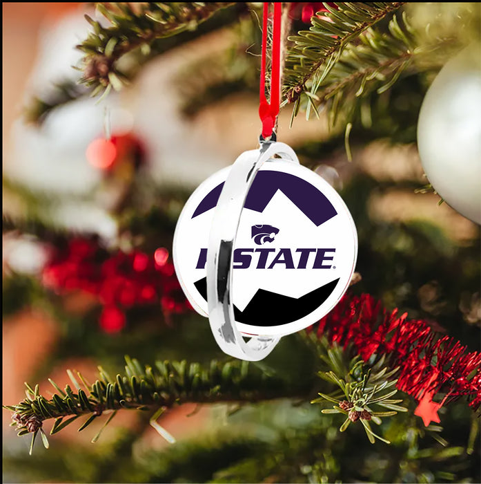 Kansas State University Christmas Reversible Flat Round Ornament