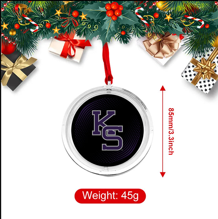 Kansas State University Christmas Reversible Flat Round Ornament