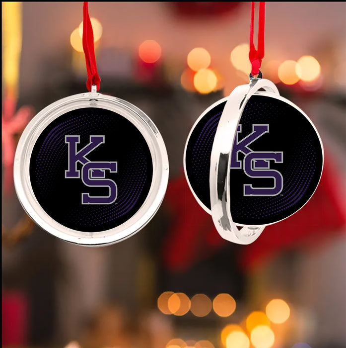 Kansas State University Christmas Reversible Flat Round Ornament