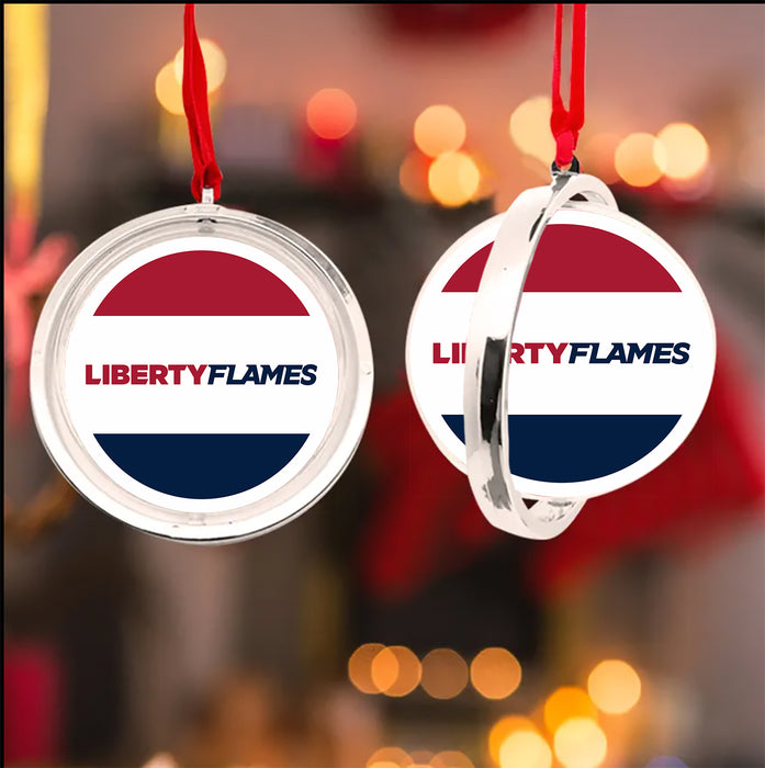 Liberty University Christmas Reversible Flat Round Ornament