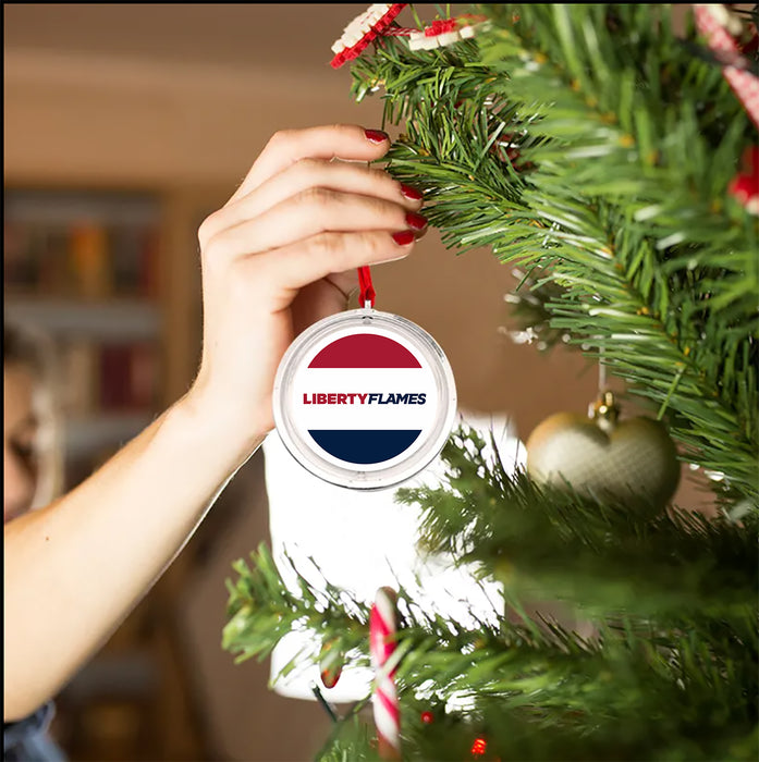 Liberty University Christmas Reversible Flat Round Ornament
