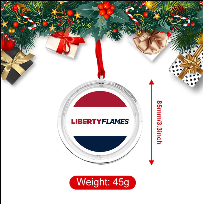 Liberty University Christmas Reversible Flat Round Ornament