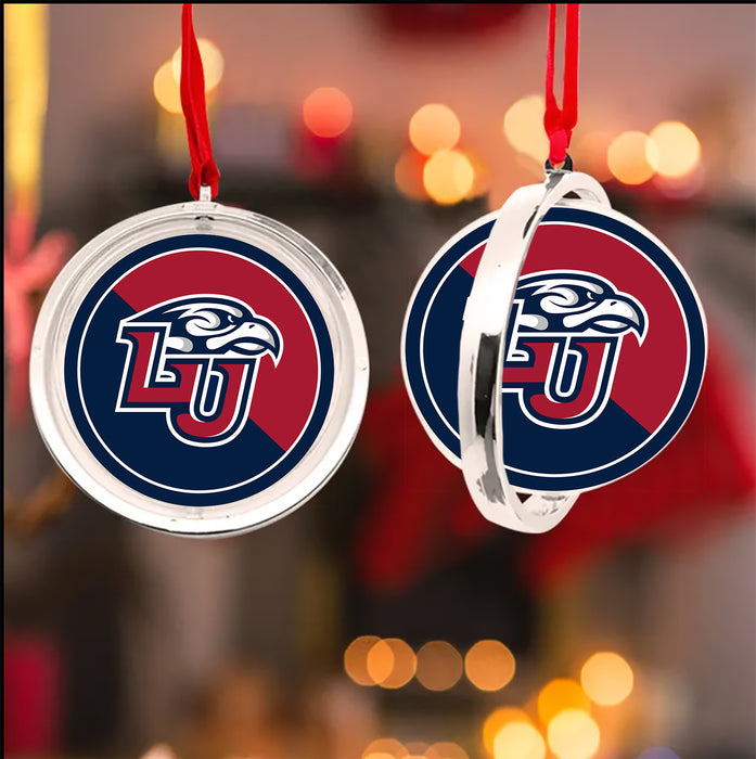 Liberty University Christmas Reversible Flat Round Ornament