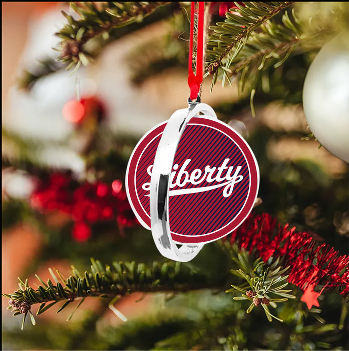 Liberty University Christmas Reversible Flat Round Ornament