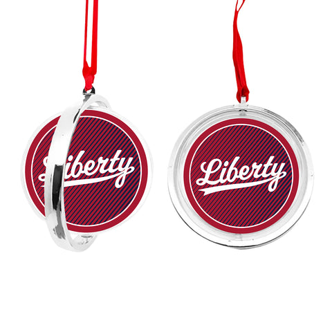 Liberty University Christmas Reversible Flat Round Ornament