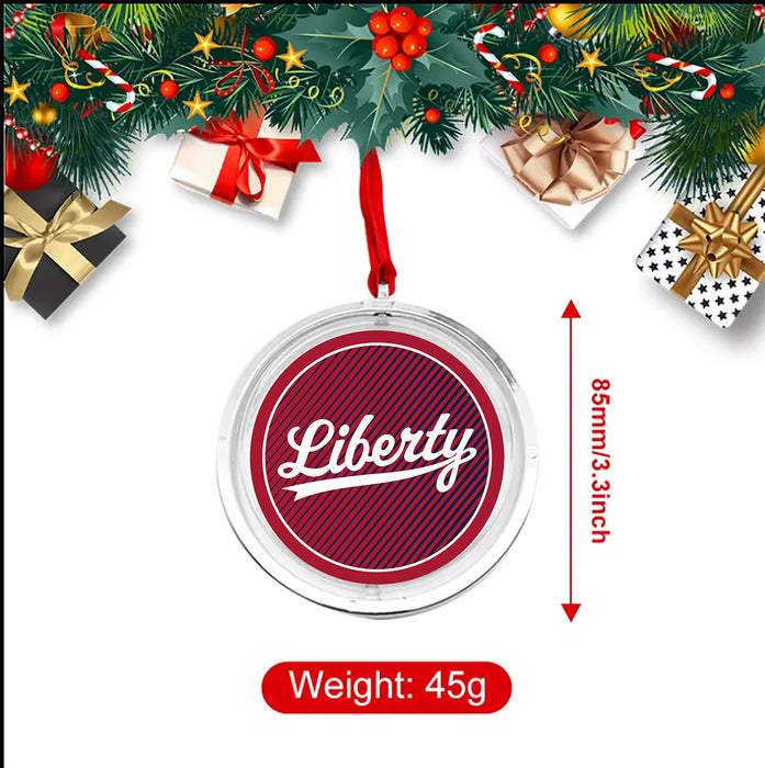 Liberty University Christmas Reversible Flat Round Ornament