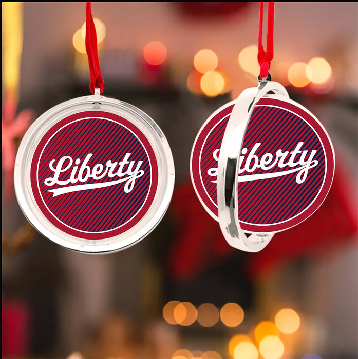 Liberty University Christmas Reversible Flat Round Ornament