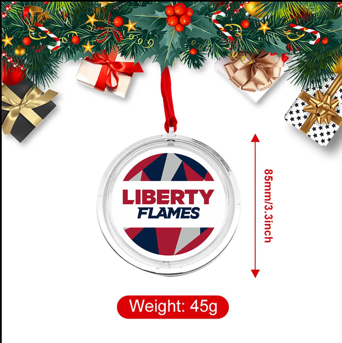 Liberty University Christmas Reversible Flat Round Ornament