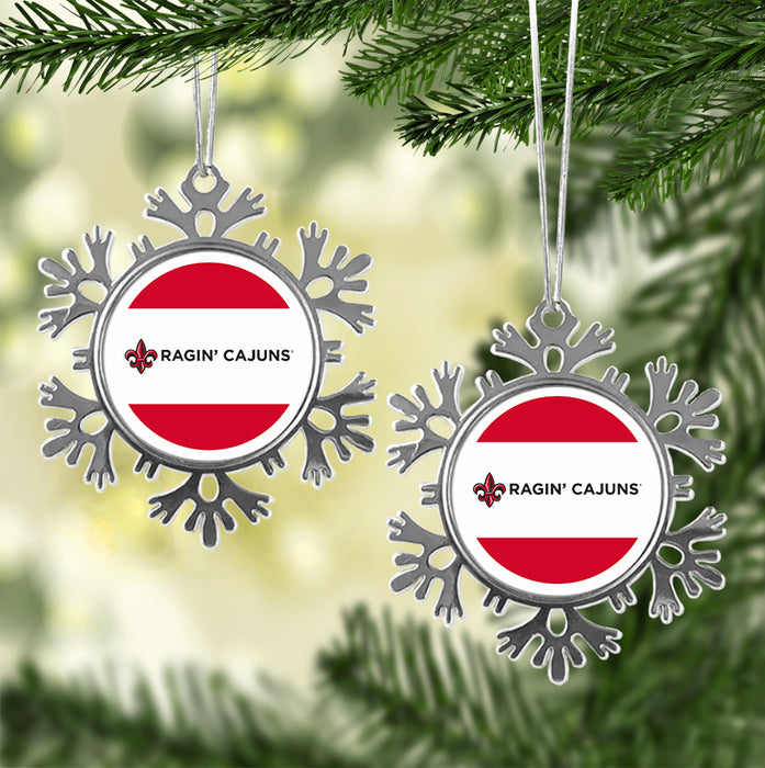 University of Louisiana at Lafayette Christmas Ornament - Snowflake Metal