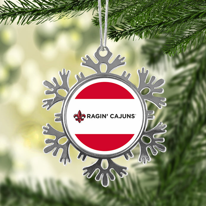 University of Louisiana at Lafayette Christmas Ornament - Snowflake Metal