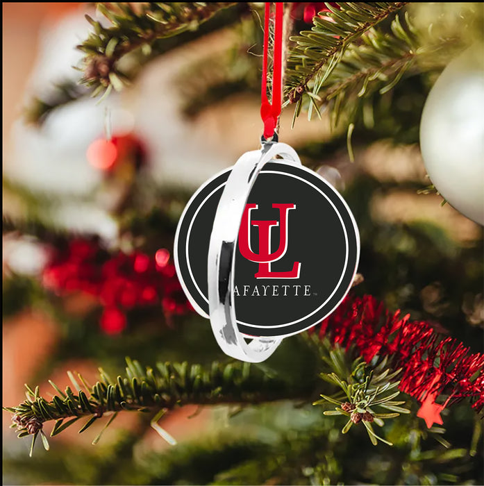 University of Louisiana at Lafayette Christmas Reversible Flat Round Ornament