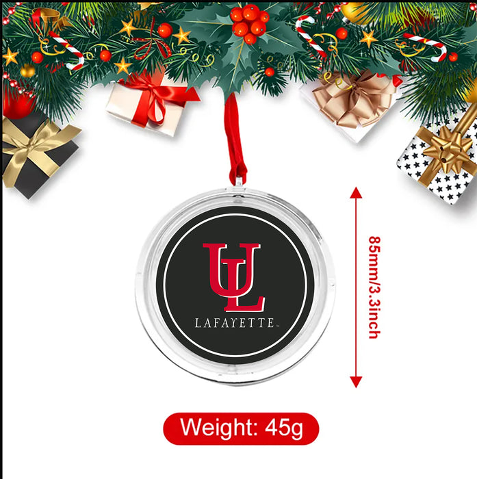 University of Louisiana at Lafayette Christmas Reversible Flat Round Ornament