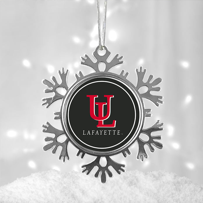 University of Louisiana at Lafayette Christmas Ornament - Snowflake Metal
