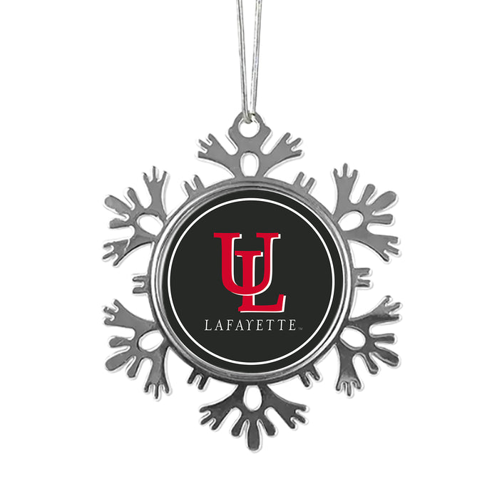 University of Louisiana at Lafayette Christmas Ornament - Snowflake Metal