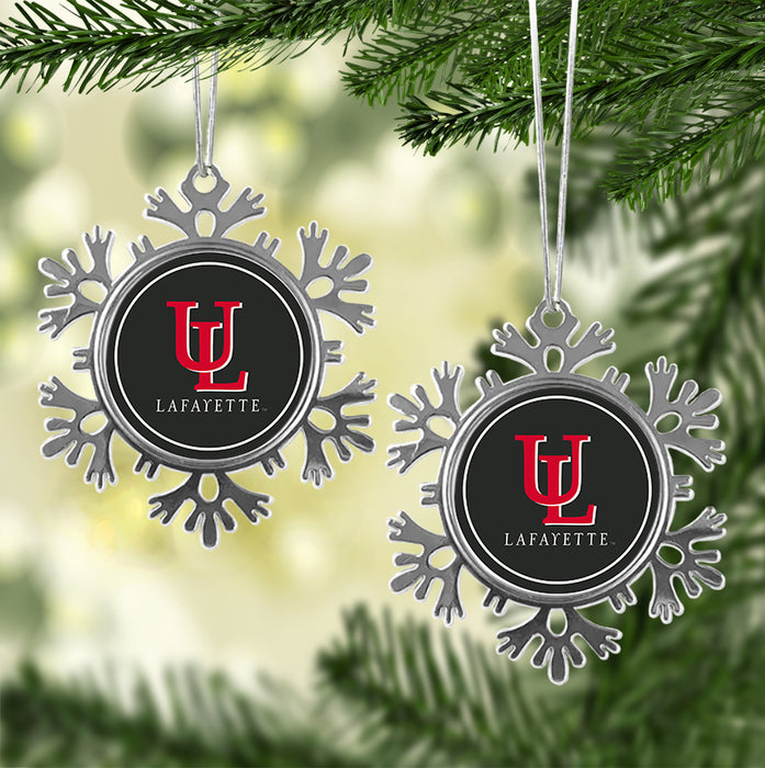 University of Louisiana at Lafayette Christmas Ornament - Snowflake Metal