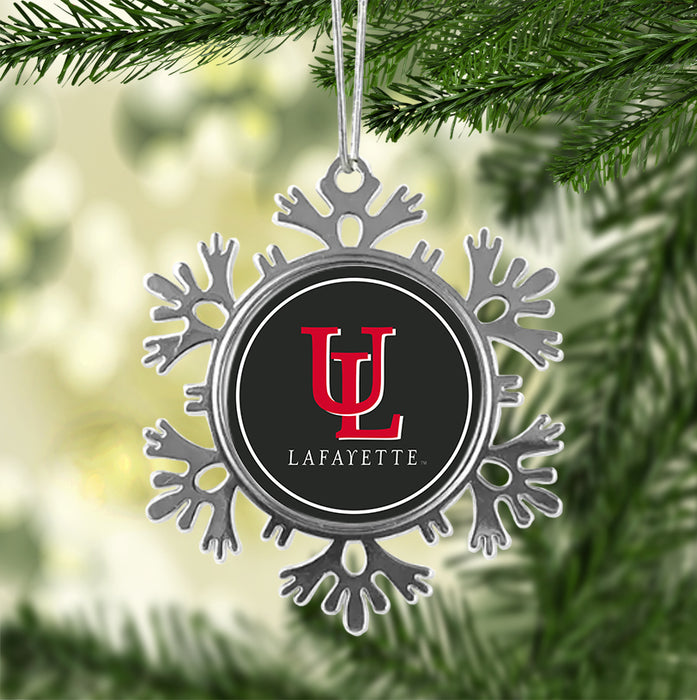 University of Louisiana at Lafayette Christmas Ornament - Snowflake Metal