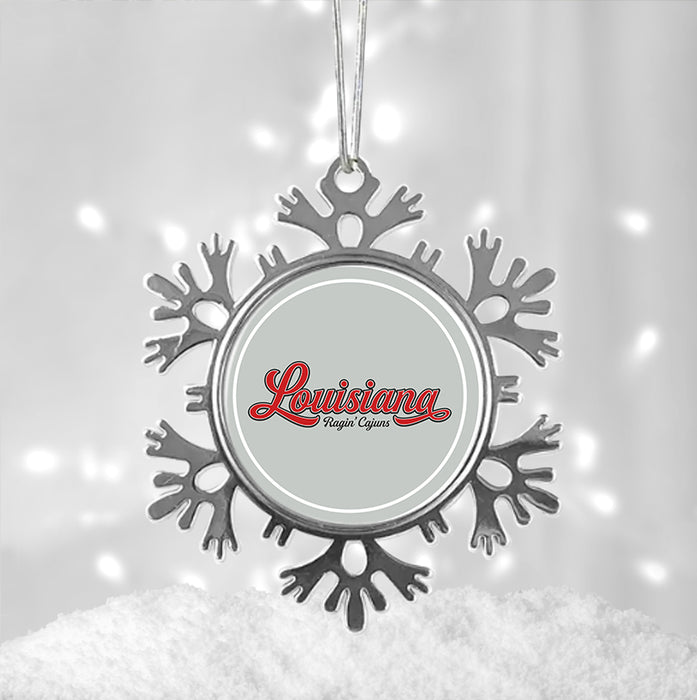 University of Louisiana at Lafayette Christmas Ornament - Snowflake Metal
