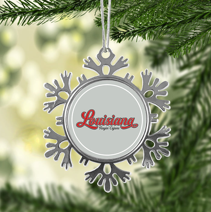 University of Louisiana at Lafayette Christmas Ornament - Snowflake Metal