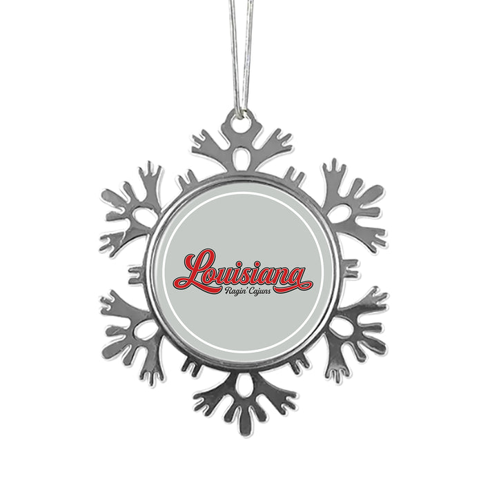 University of Louisiana at Lafayette Christmas Ornament - Snowflake Metal