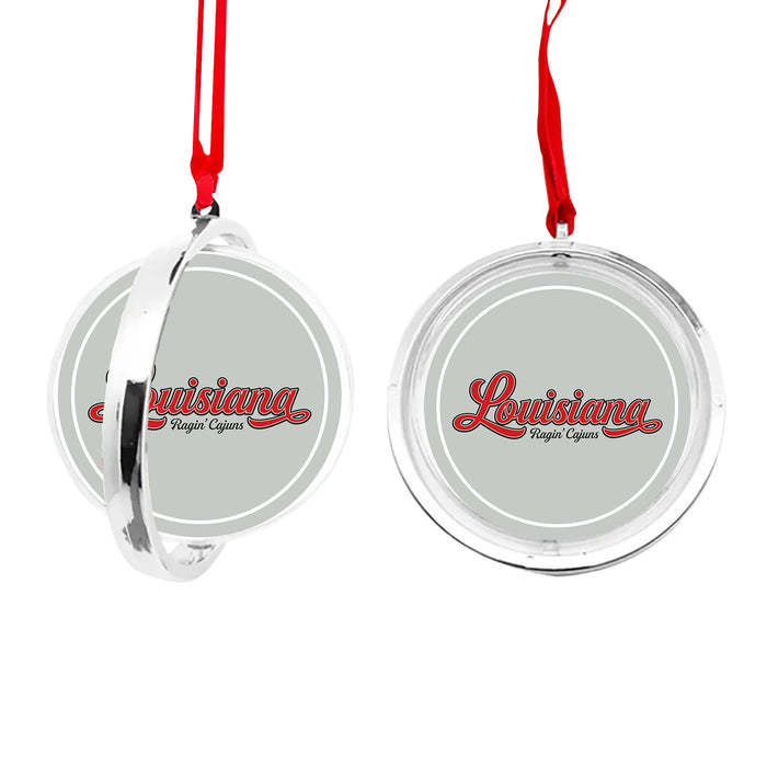University of Louisiana at Lafayette Christmas Reversible Flat Round Ornament